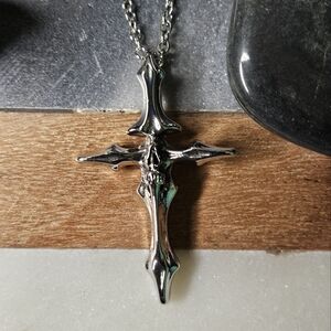 Silver Skull Cross Pendant